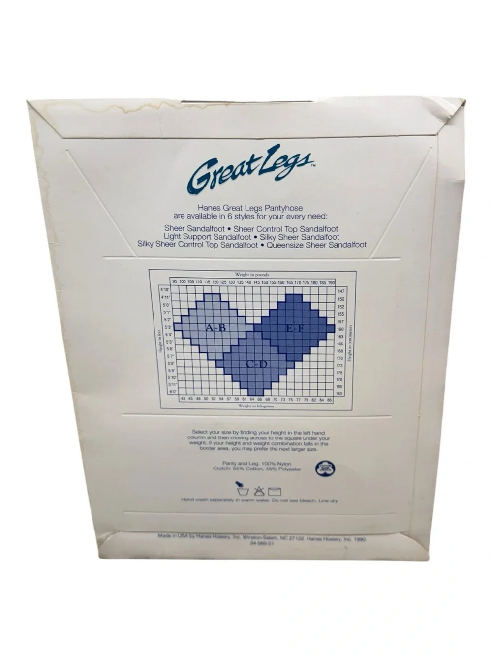 Great Legs by Hanes Sheer Sandalfoot Pantyhose White Size CD Style 690 Nylon